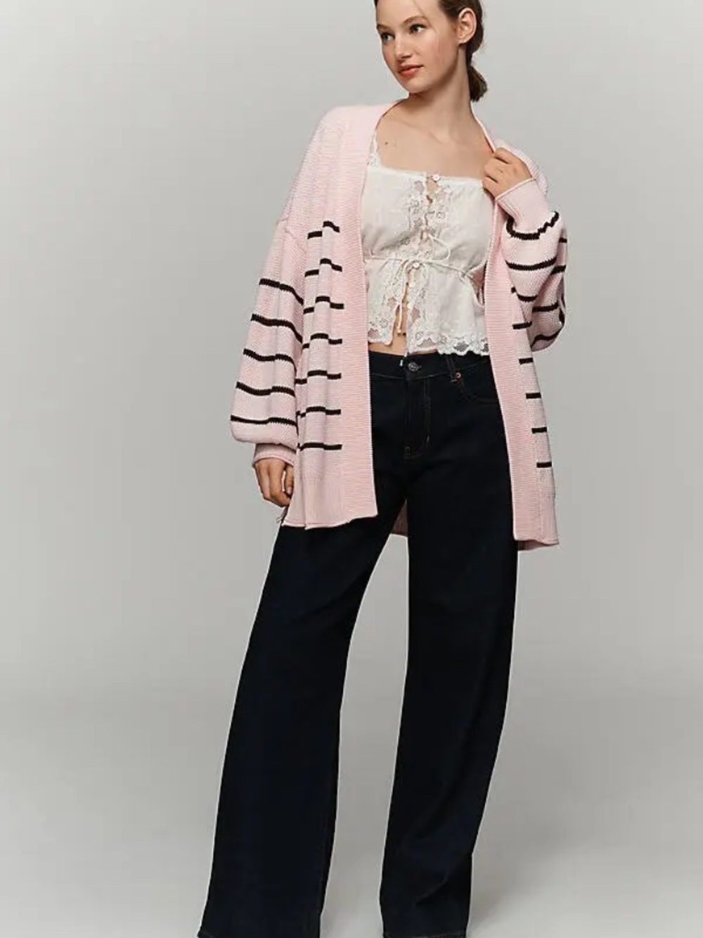 By Anthropologie Waffle Cardigan Sweater PINK CHOCOLATE ONE SIZE OPEN FRONT nwt